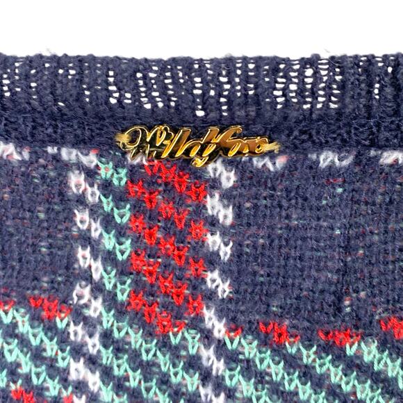 Wildfox White Label Womens Size Small Lennon Distressed Plaid Sweater - Picture 6 of 7